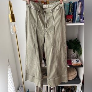 Anthropologie chino wide leg green pants